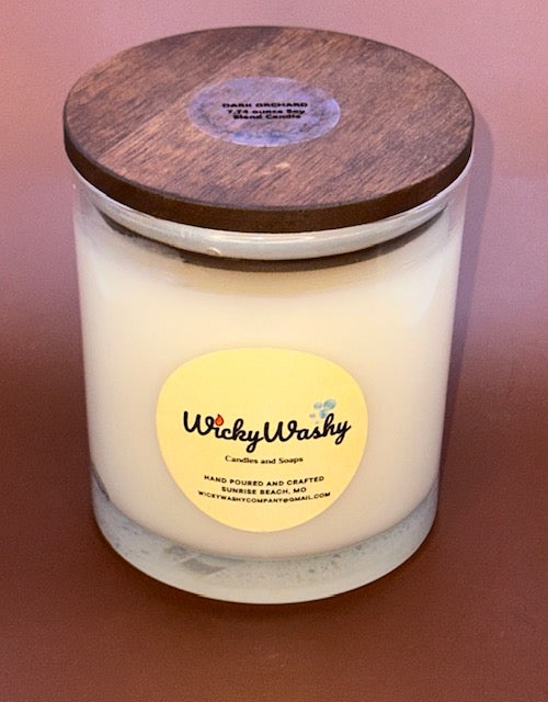 C. 10 Ounce Clear Jar with Walnut Lid