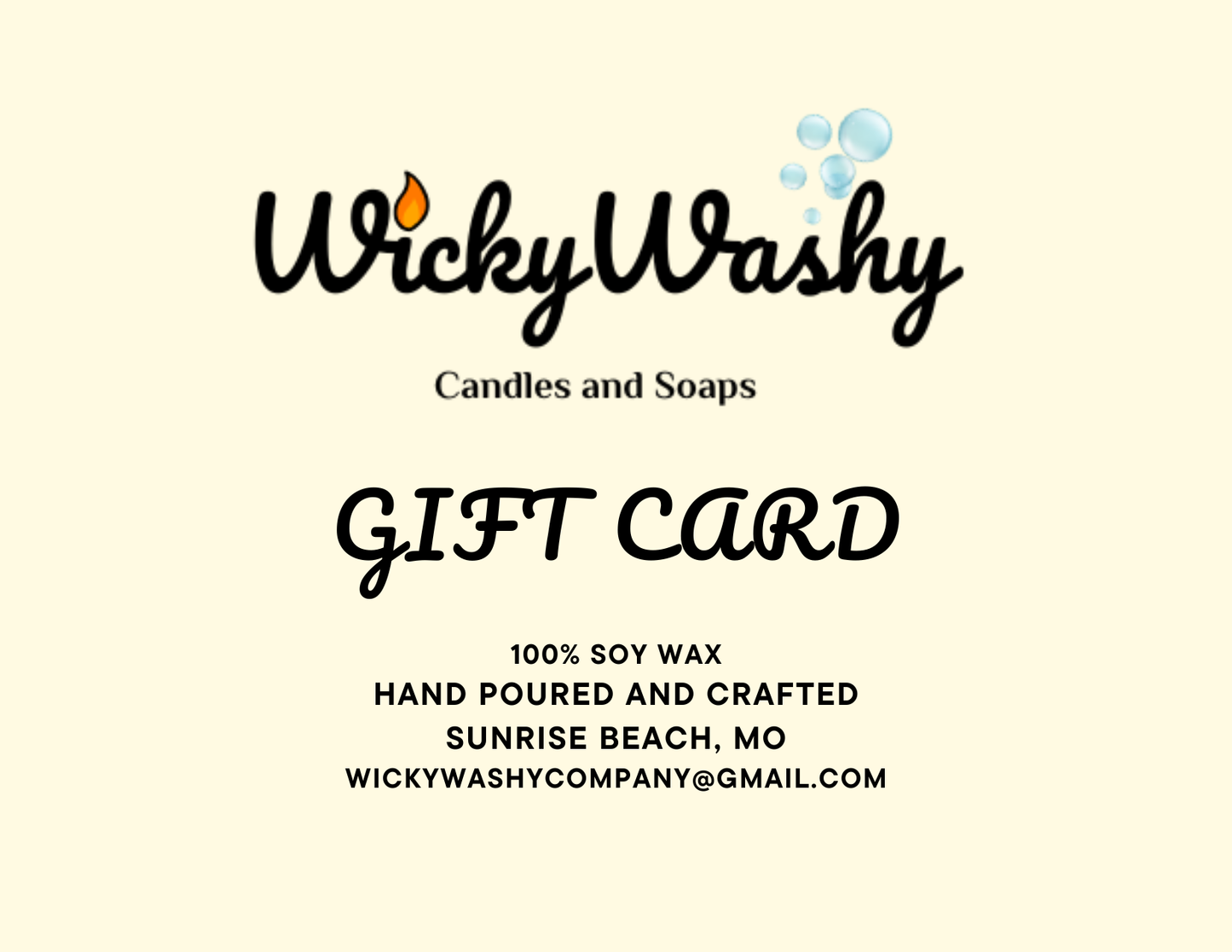 1. WickyWashy Candle & Soap Company Gift Card