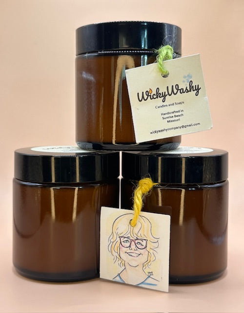 S. 4 Ounce Soy Candle in Amber Jar