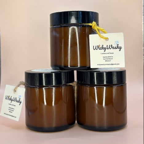 S. 4 Ounce Soy Candle in Amber Jar