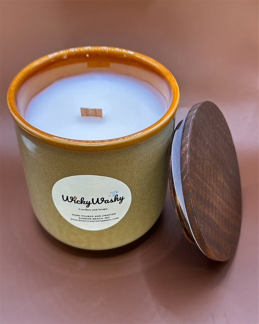 A. 12 Ounce Brown Reactive Glass Ceramic Jar Candle